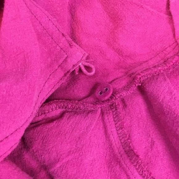 Free People Linen Sensual Safari Red Berry Wrap Dress Size Large NWT Women's - Picture 6 of 10